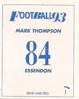1993 Select AFL Stickers #84 Mark Thompson Back
